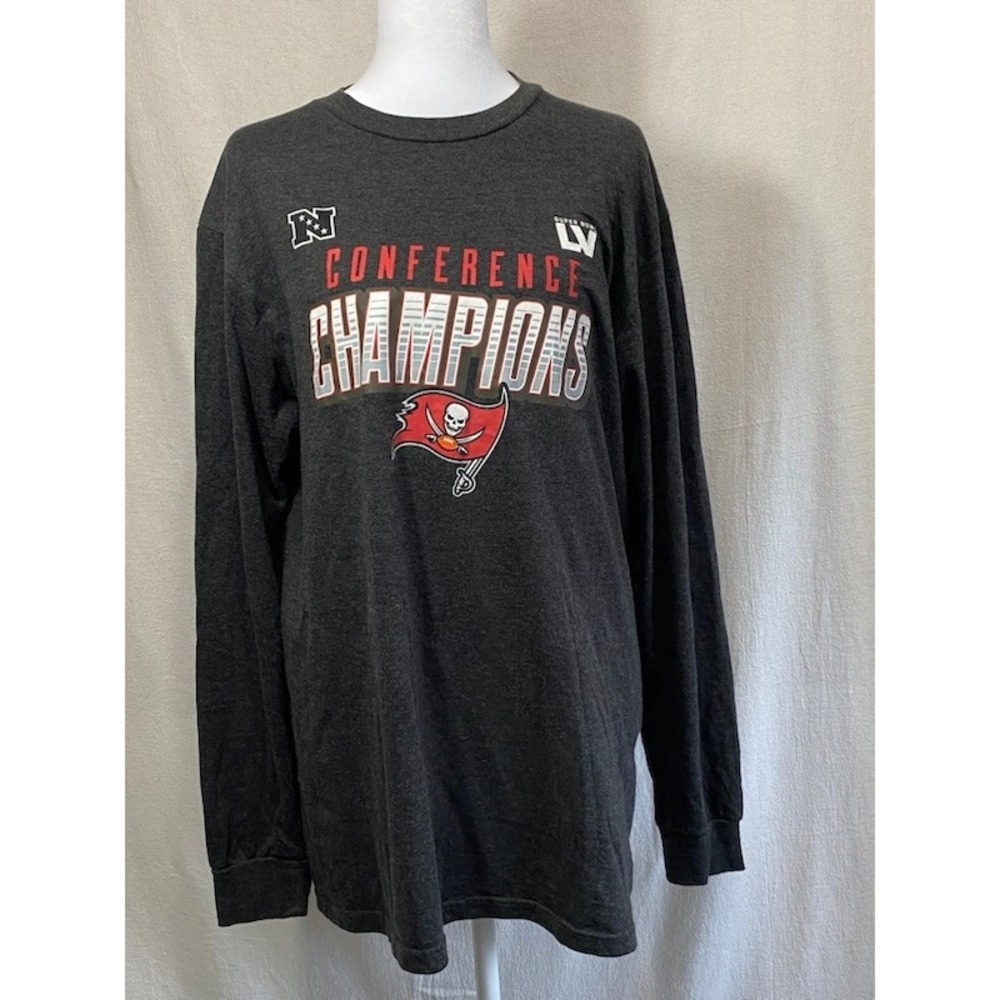 Tampa Bay Buccaneers NFC Champions Shirt L Super Bowl LV Long Sleeve Tee